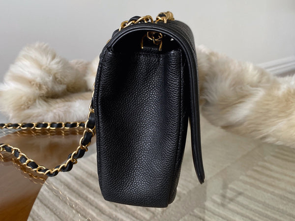 Chanel Black Caviar Medium CC Filigree Flap