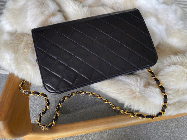 Chanel Black Lambskin Full Flap