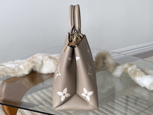 Louis Vuitton Tourterelle Crème Bicolour Monogram Empreinte Petit Palais | NEW