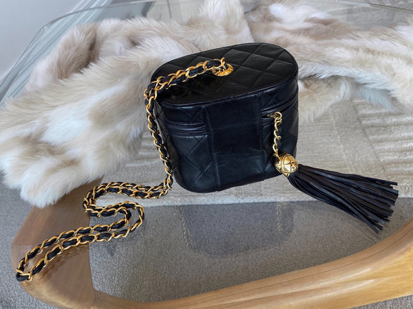 Chanel Black Lambskin Mini Vanity Case