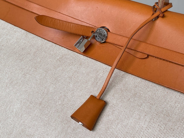 Hermès Toile Naturel & Vache Hunter Herbag Cabine 50