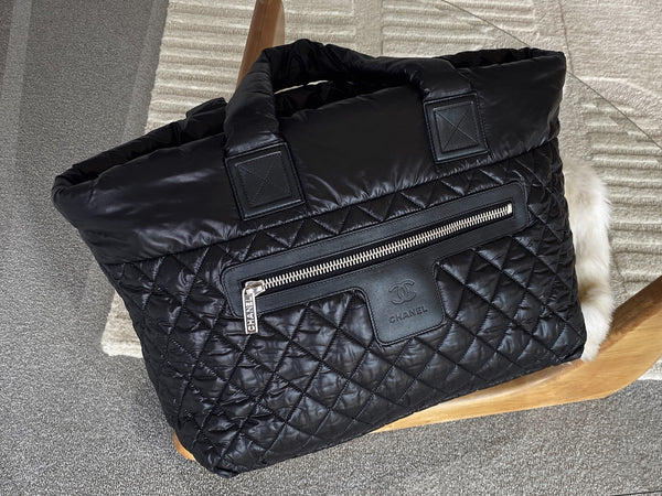 Chanel Black Large Coco Cocoon Reversible Tote SHW