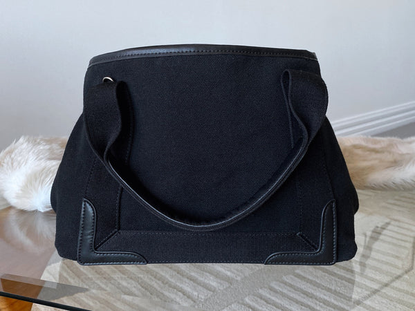 Balenciaga Black Canvas Small Cabas S Tote