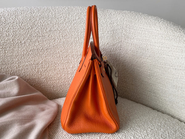 Hermès Orange H Togo Birkin 30 GHW