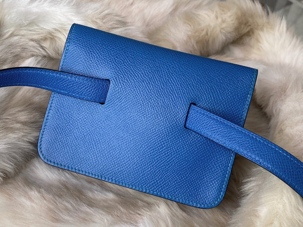 Hermès Bleu France Courchevel Belted Waist Pochette