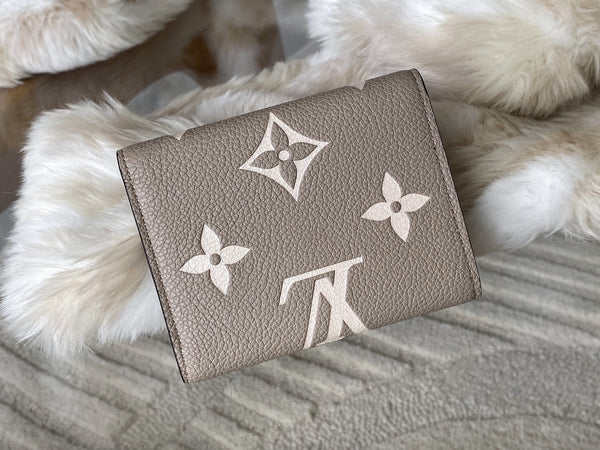 Louis Vuitton Tourterelle Crème Bicolour Monogram Empreinte Victorine Wallet | BNIB