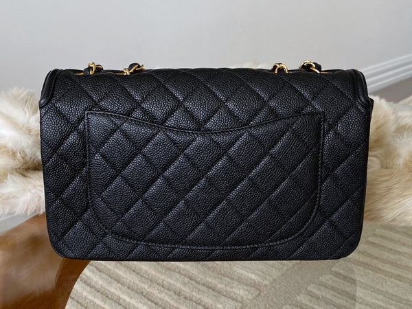Chanel Black Caviar Medium CC Filigree Flap