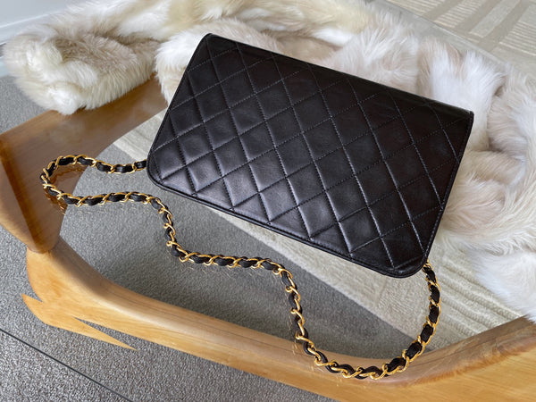 Chanel Black Lambskin Full Flap