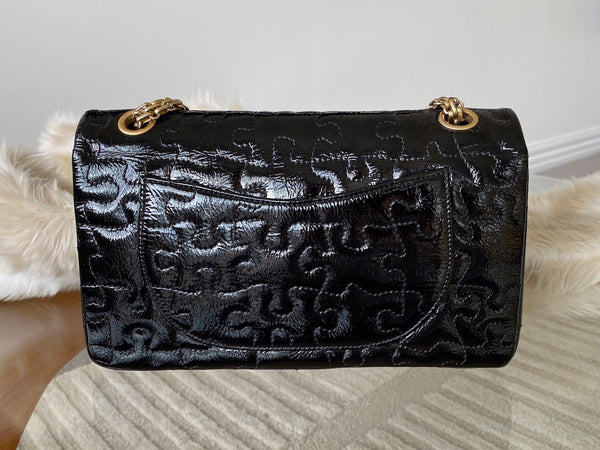 Chanel LE Black Patent Puzzle 2.55 Reissue 225 Double Flap AGHW