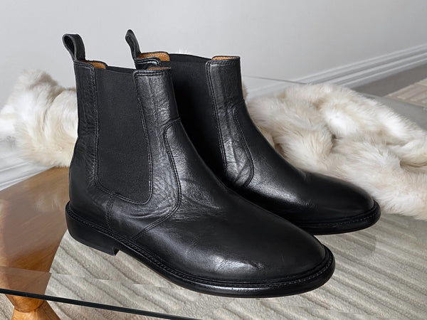 Isabel Marant Black Calf Leather Modern Chelsea Boots | NIB | Sz38