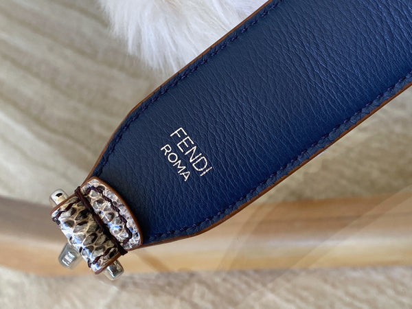 Fendi Elaphe & Vitello Dolce Nappa Studded Flowerland Strap You