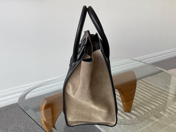 Céline Calfskin & Suede Tricolour Mini Luggage Tote