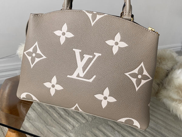 Louis Vuitton Tourterelle Crème Bicolour Monogram Empreinte Petit Palais | NEW