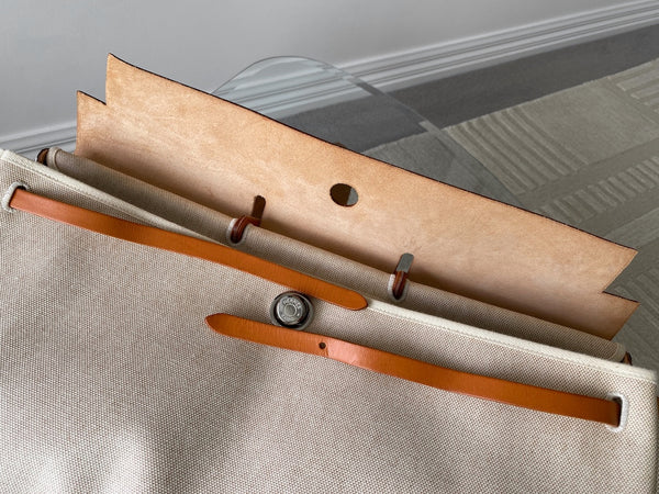 Hermès Toile Naturel & Vache Hunter Herbag Cabine 50