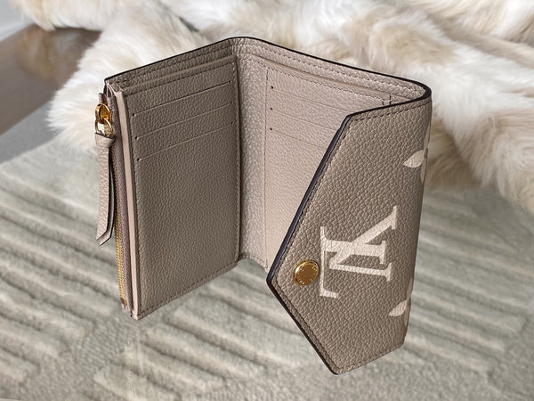 Louis Vuitton Tourterelle Crème Bicolour Monogram Empreinte Victorine Wallet | BNIB