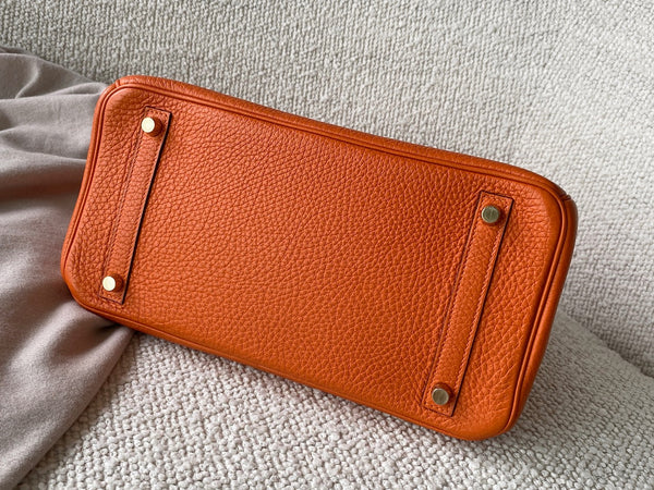 Hermès Orange H Togo Birkin 30 GHW