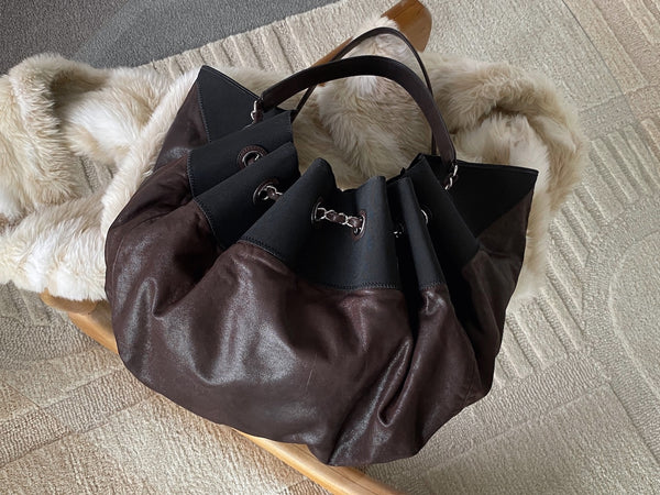 Chanel Iridescent Brown Coated Canvas Stretch Spirit Cabas