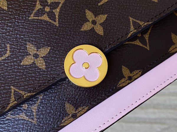 Louis Vuitton Monogram Rose Ballerine Flore Chain Wallet