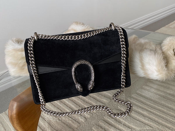 Gucci Black Suede Small Dionysus
