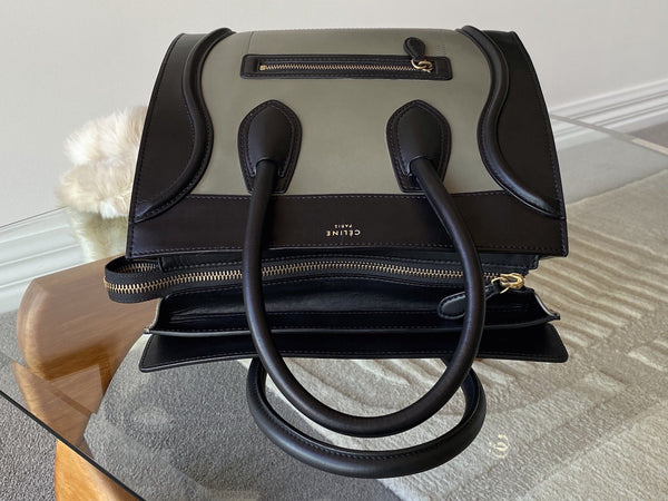 Céline Calfskin & Suede Tricolour Mini Luggage Tote