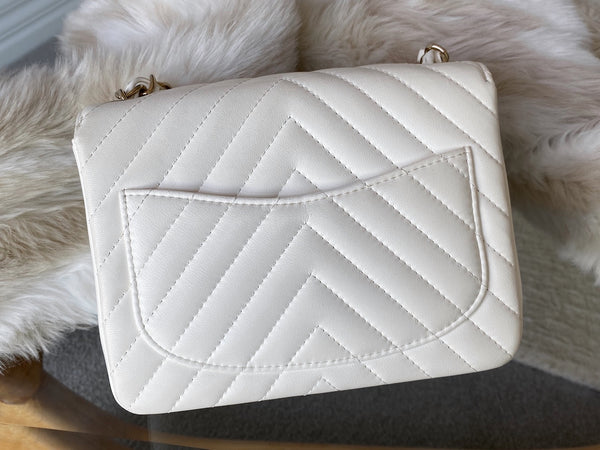 Chanel Ivory Lambskin Mini Classic Flap Bag