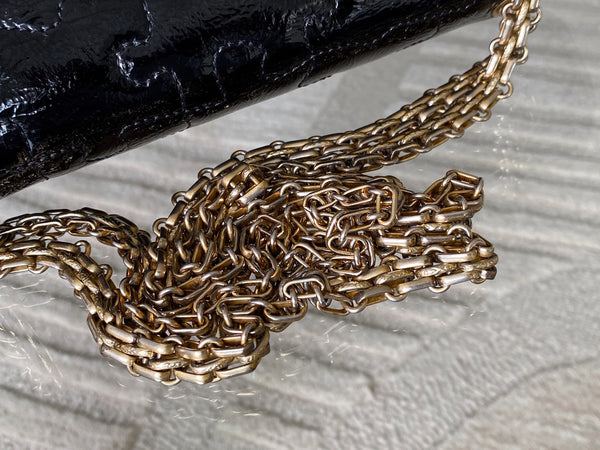 Chanel LE Black Patent Puzzle 2.55 Reissue 225 Double Flap AGHW