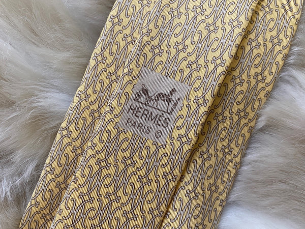 Hermès Maize 100% Silk H Tie