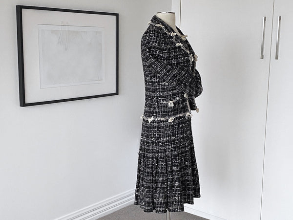 Chanel Cruise Runway Tweed Trompe L'Oeil Jacket Dress | Sz38FR