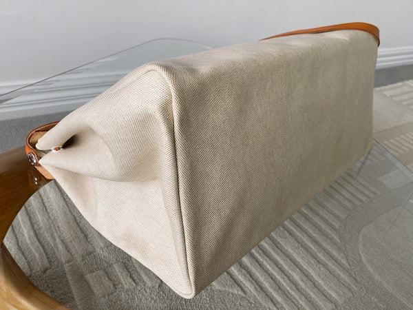 Hermès Toile Naturel & Vache Hunter Herbag Cabine 50