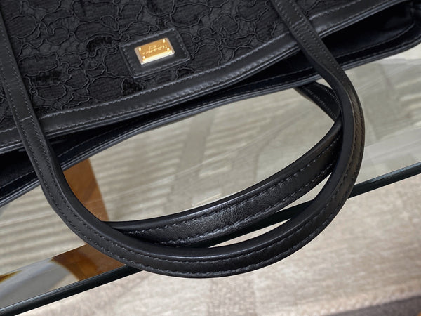 Dolce & Gabbana Black Embroidery Miss Escape Tote