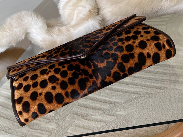 Christian Louboutin Cheetah Pony Hair Envelope Bag
