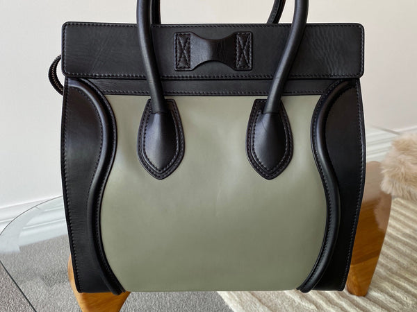 Céline Calfskin & Suede Tricolour Mini Luggage Tote