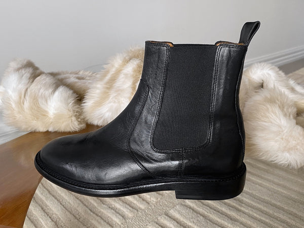 Isabel Marant Black Calf Leather Modern Chelsea Boots | NIB | Sz38