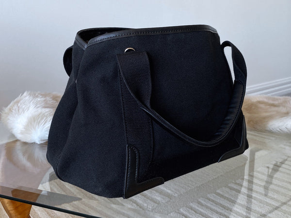 Balenciaga Black Canvas Small Cabas S Tote