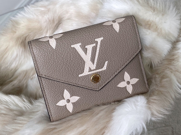 Louis Vuitton Tourterelle Crème Bicolour Monogram Empreinte Victorine Wallet | BNIB