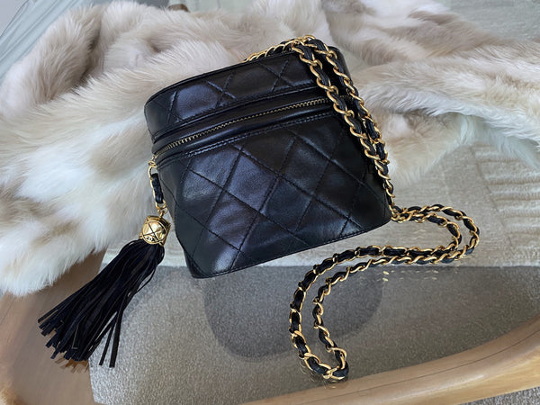 Chanel Black Lambskin Mini Vanity Case