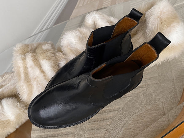 Isabel Marant Black Calf Leather Modern Chelsea Boots | NIB | Sz38