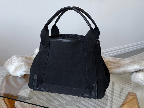 Balenciaga Black Canvas Small Cabas S Tote