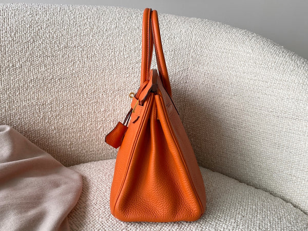 Hermès Orange H Togo Birkin 30 GHW