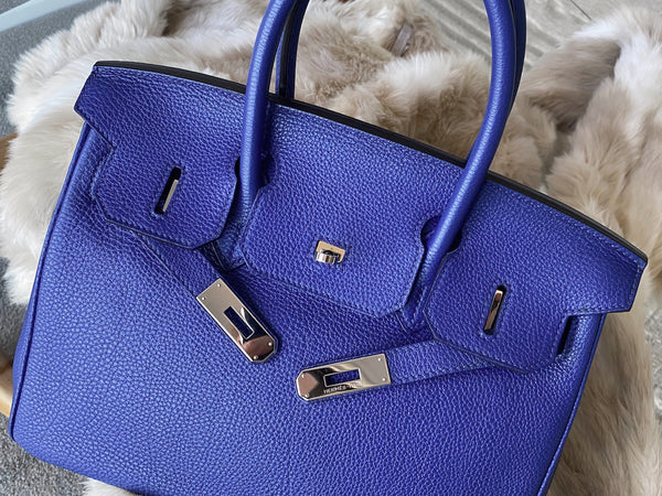 Hermès Bleu Électrique Togo Birkin 30 PHW