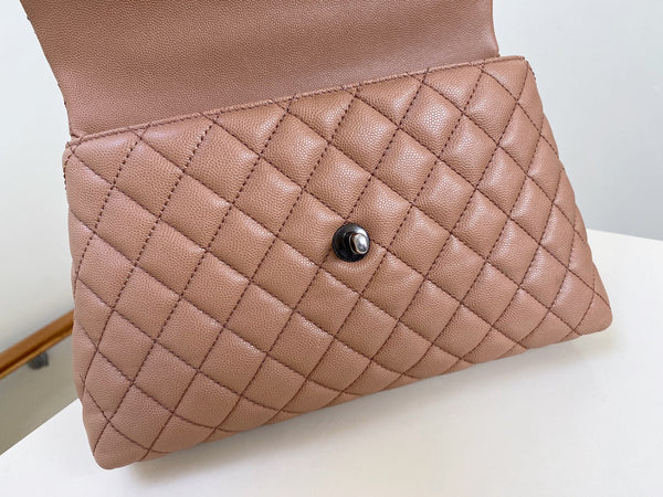 Chanel Caramel Caviar Coco Handle Bag RHW