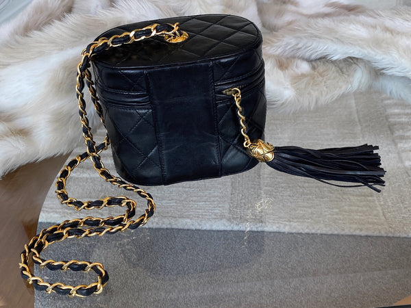 Chanel Black Lambskin Mini Vanity Case