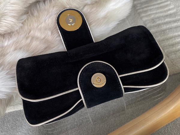 Gucci Black Suede Hysteria Clutch