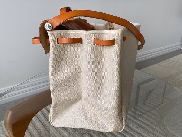 Hermès Toile Naturel & Vache Hunter Herbag Cabine 50