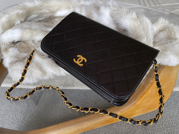 Chanel Black Lambskin Full Flap