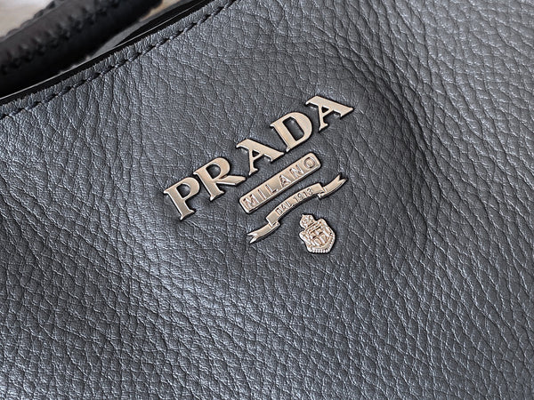 Prada Grey Vitello Daino Hobo