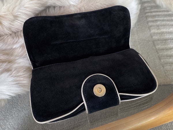 Gucci Black Suede Hysteria Clutch