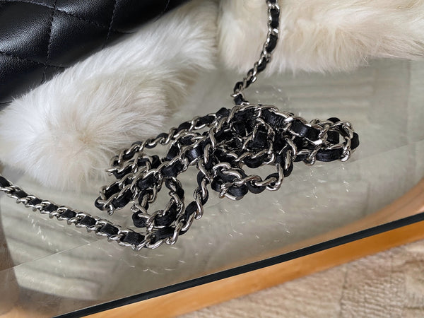 Chanel Black Lambskin Classic Wallet on Chain