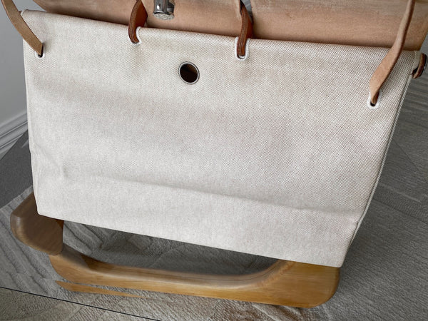 Hermès Toile Naturel & Vache Hunter Herbag Cabine 50