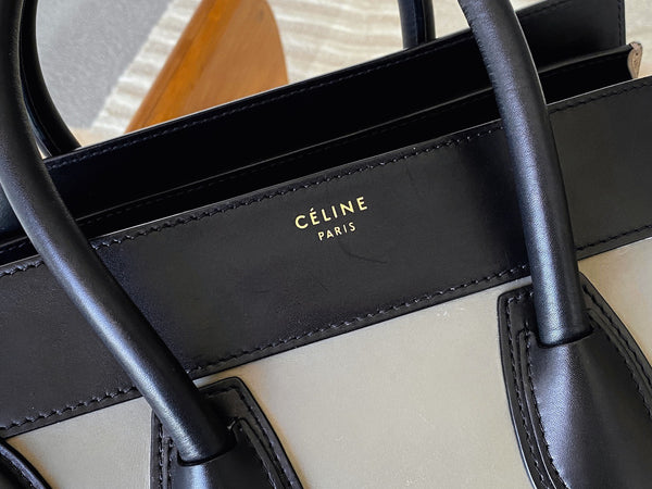 Céline Calfskin & Suede Tricolour Mini Luggage Tote